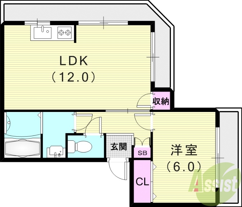 尼崎市武庫之荘のマンションの間取り