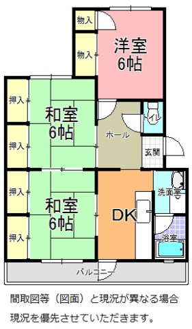 江幡第３ハイツの間取り