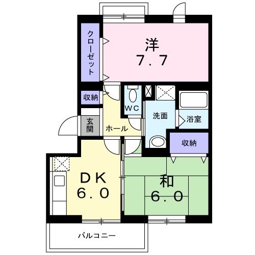 栃木市平柳町のマンションの間取り