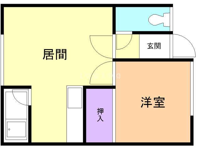 旭川市神楽岡五条のアパートの間取り