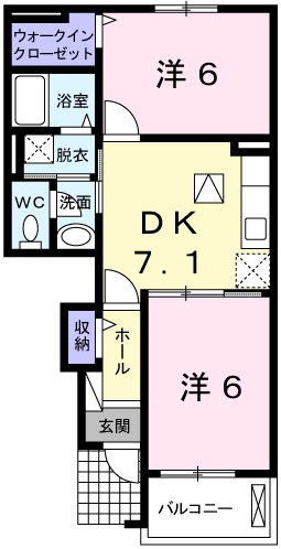 宍粟市山崎町下広瀬のアパートの間取り