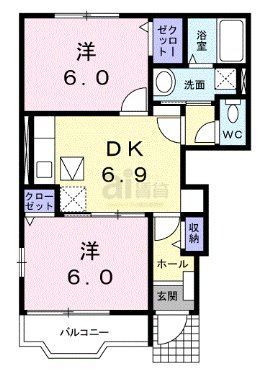 清瀬市下宿のアパートの間取り