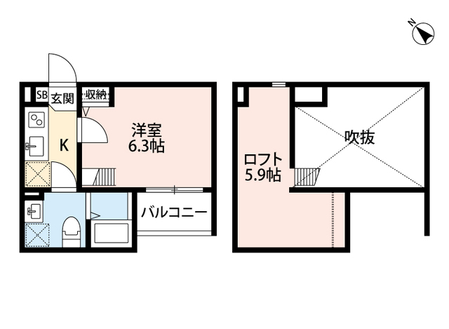 西宮市今津大東町のアパートの間取り