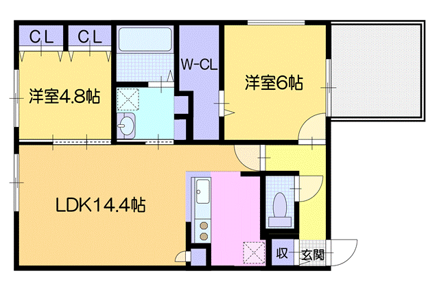 千歳市新富のマンションの間取り