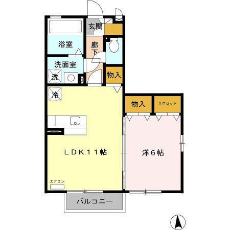 大里郡寄居町大字寄居のアパートの間取り