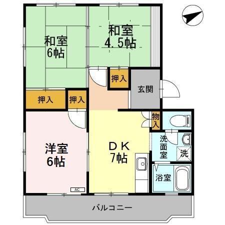 福山市東川口町のマンションの間取り