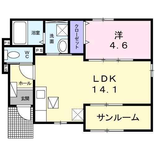 津市栗真町屋町のアパートの間取り