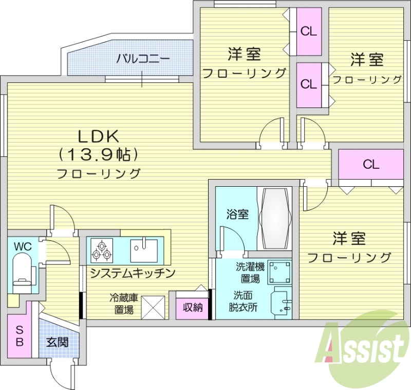 (仮称)本通15丁目南MSの間取り