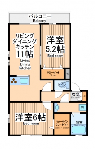 府中市住吉町のアパートの間取り