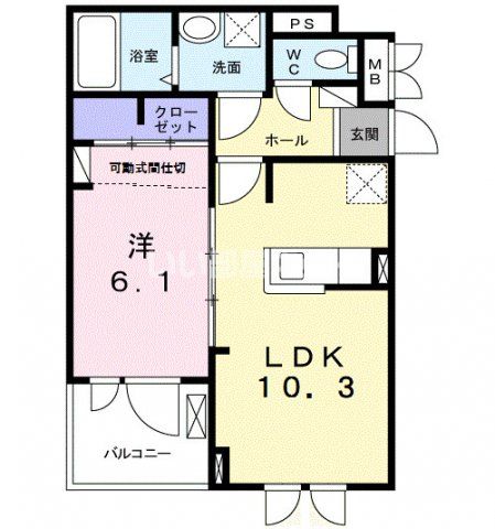 枚方市大峰元町のアパートの間取り