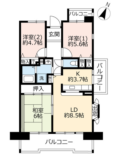 ＵＲアルビス旭ヶ丘の間取り