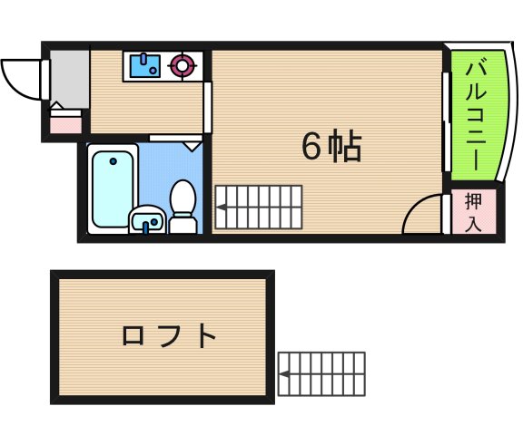 ハイツ加賀屋の間取り