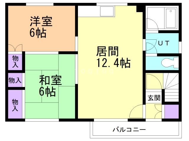 函館市本通のアパートの間取り