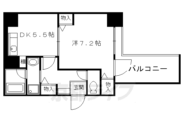 ライオンズマンション四条堀川第２の間取り