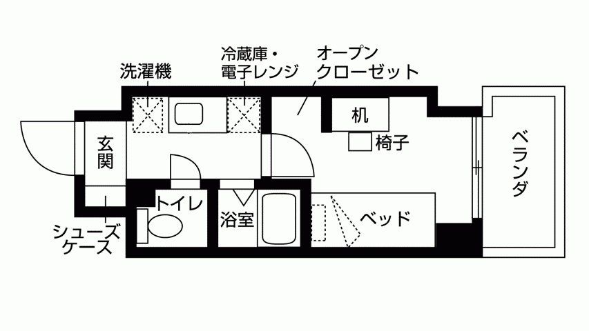 神戸市中央区北長狭通のマンションの間取り