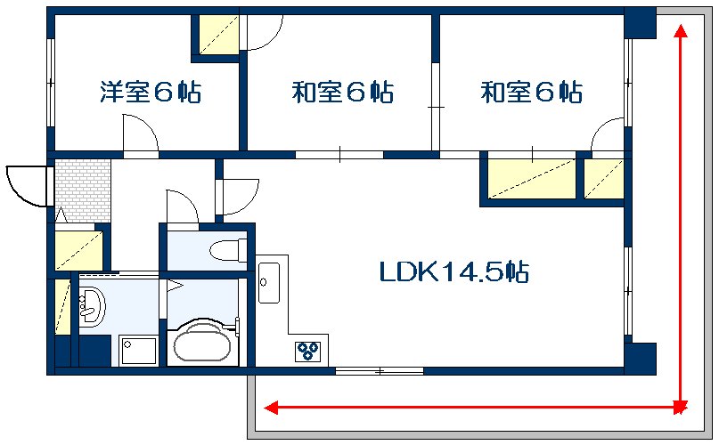 広島市中区舟入南のマンションの間取り