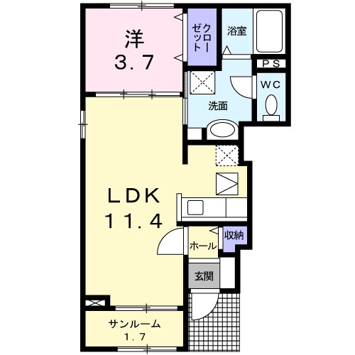 松本市深志のアパートの間取り