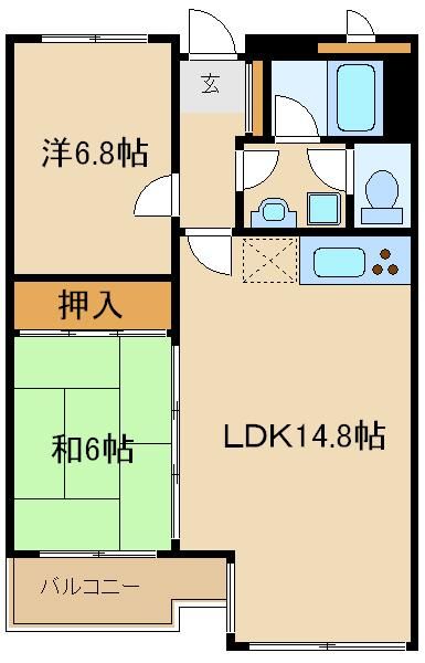 川崎市宮前区西野川のマンションの間取り