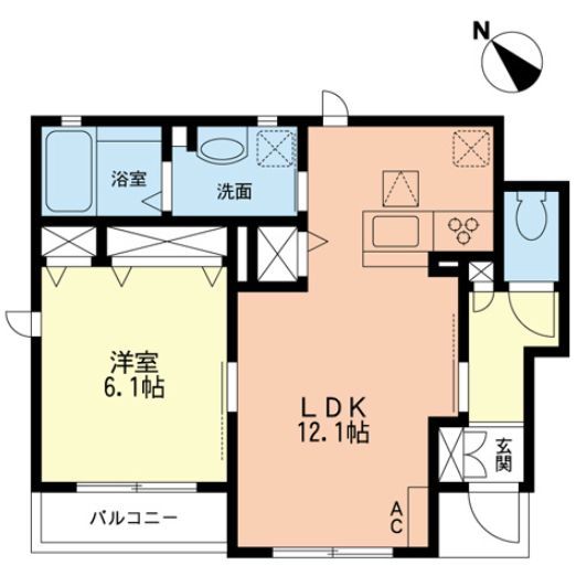 小田原市東町のアパートの間取り