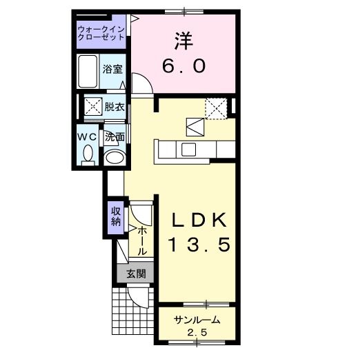 直方市大字知古のアパートの間取り