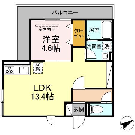 Ｄ’Ｂｌｅｓｓ西谷の間取り