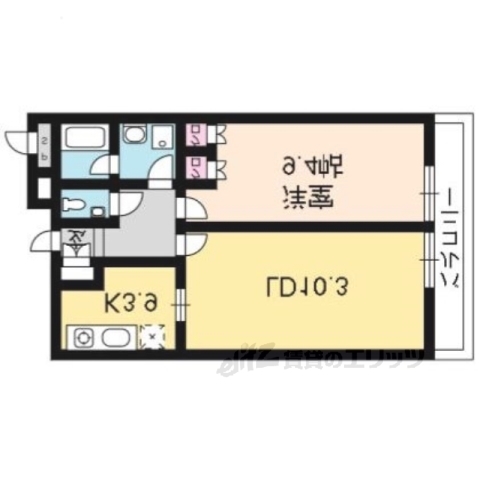 京都市東山区梅宮町のマンションの間取り