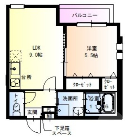 大阪市東淀川区北江口のアパートの間取り