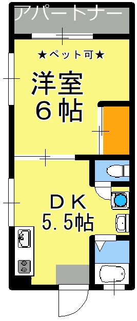 鹿児島市南新町のアパートの間取り