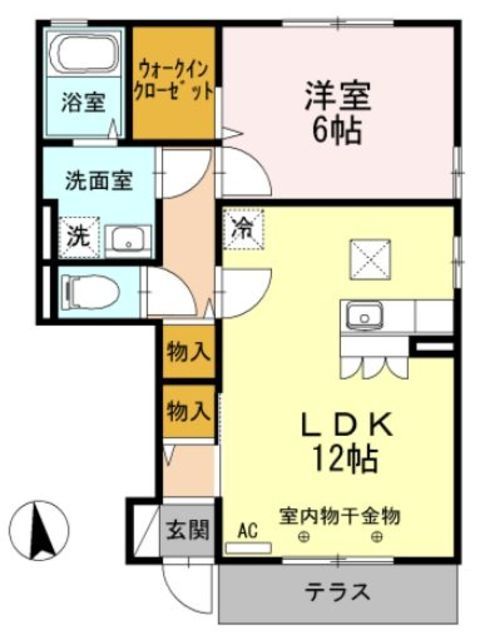 伊勢原市串橋のアパートの間取り