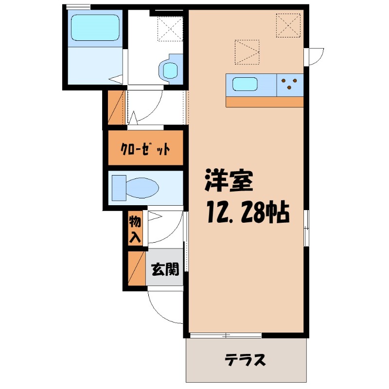 【足利市堀込町のアパートの間取り】