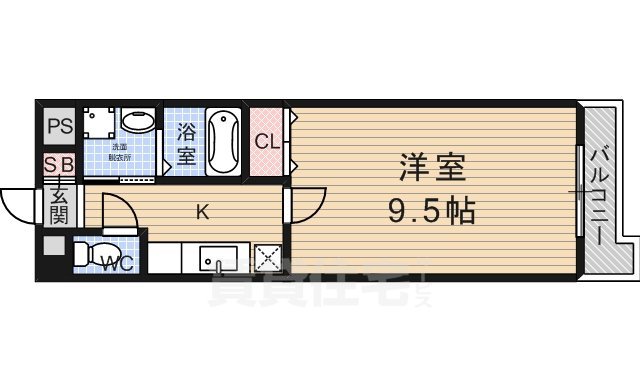 京都市伏見区深草西浦町４丁目のマンションの間取り