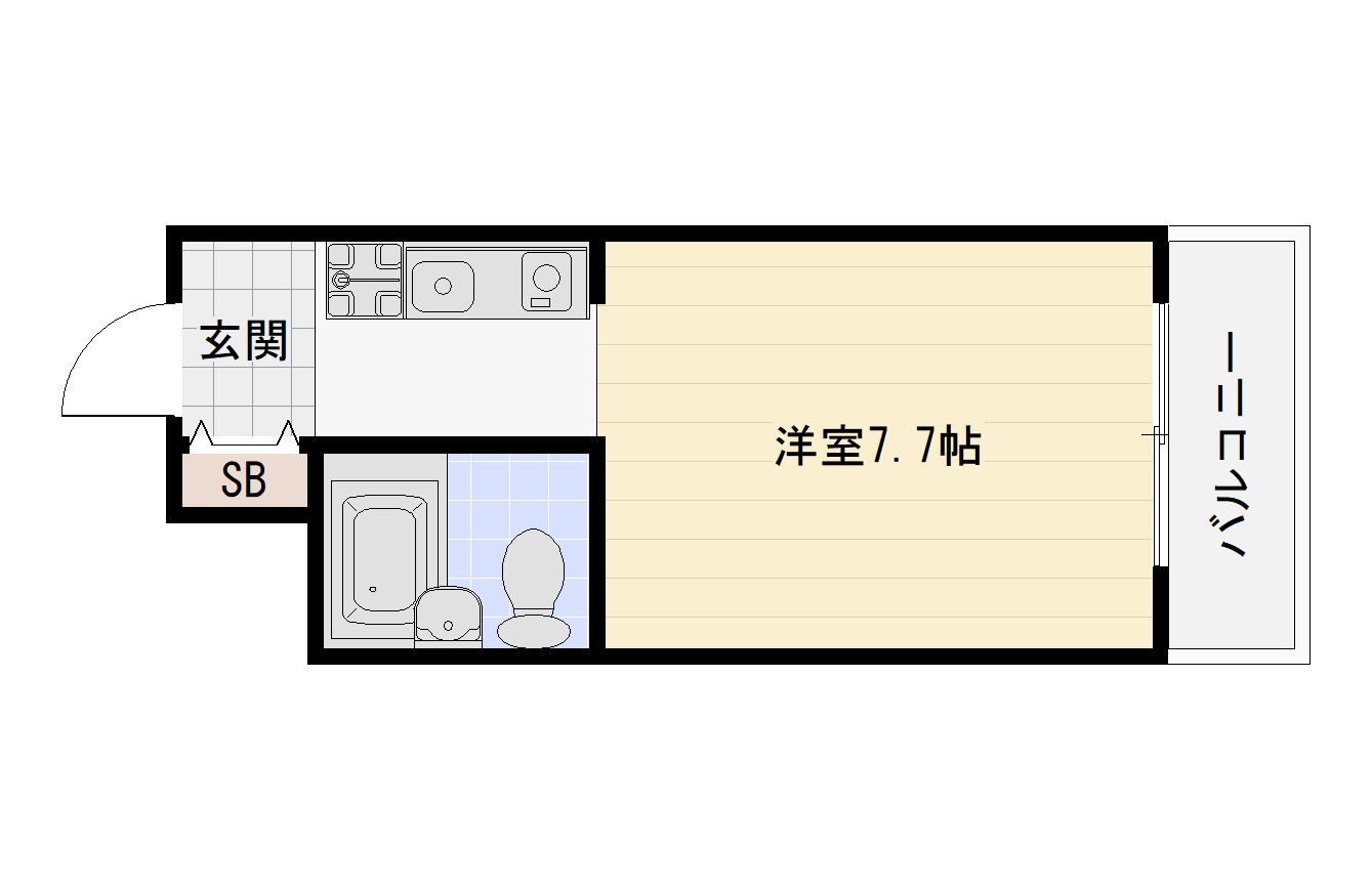 大阪市平野区瓜破のマンションの間取り