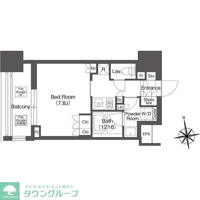 千代田区内神田のマンションの間取り