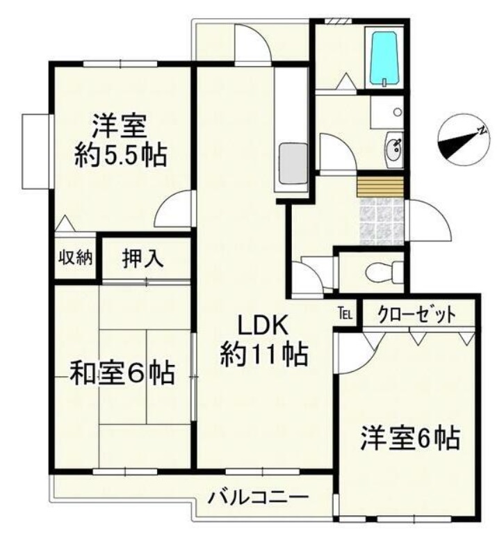 横浜市青葉区荏田西のマンションの間取り