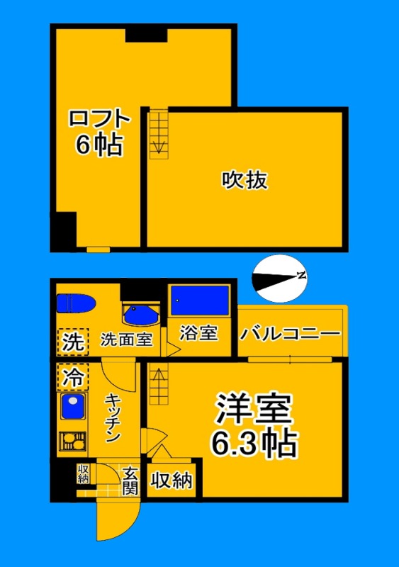 大阪市住吉区帝塚山東のアパートの間取り