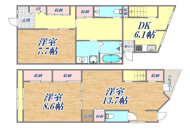 新甲陽町貸家の間取り