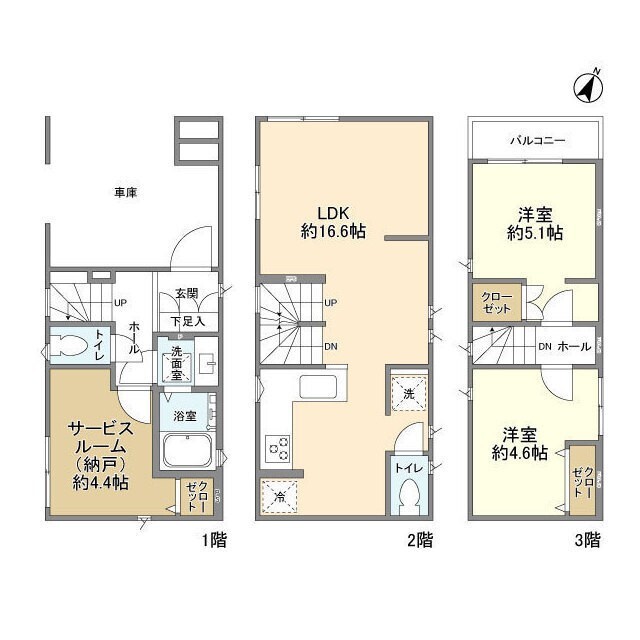東京都立川市一番町２（一戸建）の賃貸物件の間取り