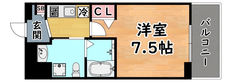 神戸市灘区水道筋のマンションの間取り
