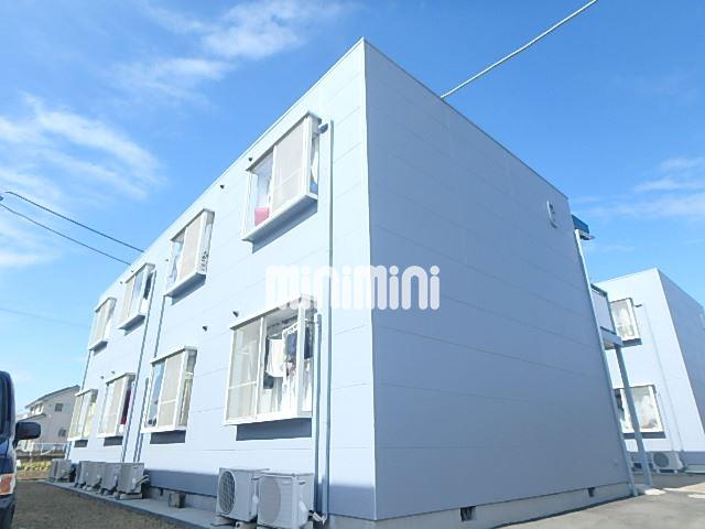 建物外観　スタイリッシュで淡い水色が綺麗な外観。