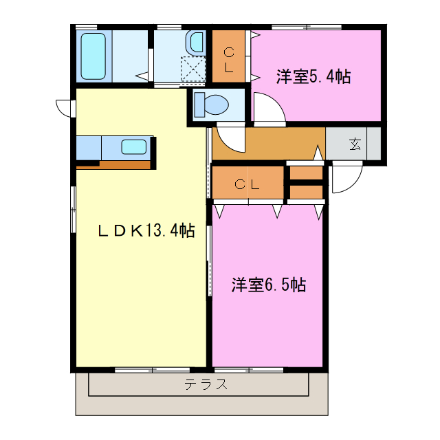 ＪＲ東海道本線 浜松駅 バス乗車時間：49分 最寄りバス停で下車 徒歩12分 2階建 築23年の間取り写真