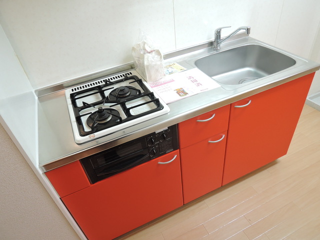 キッチン　ガスコンロ２口付き☆