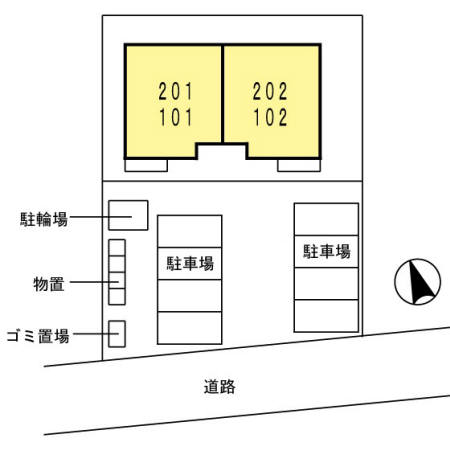 【酒田市Droom　ソレイユ・ココ　202号室の居室・リビング】