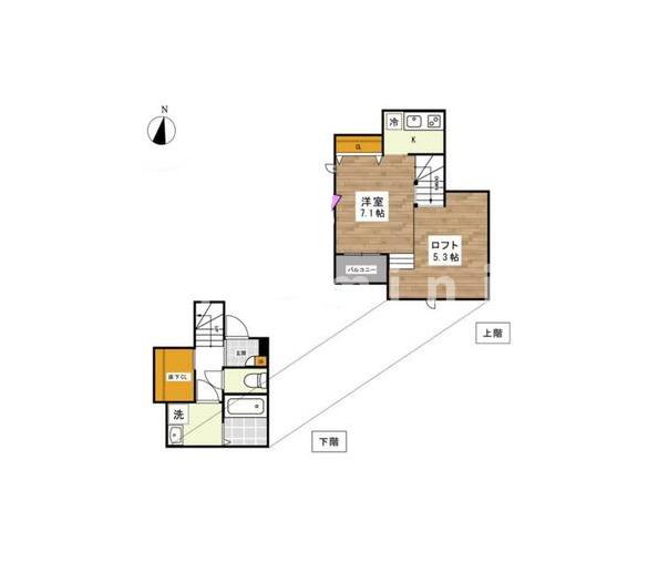 熊本市北区弓削のアパートの間取り