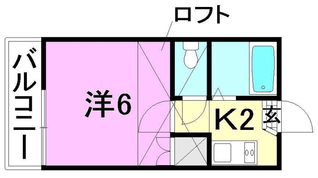 松山市中村のアパートの間取り