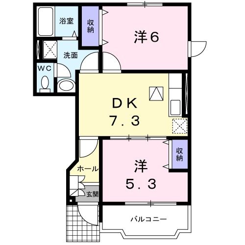 成田市新駒井野のアパートの間取り