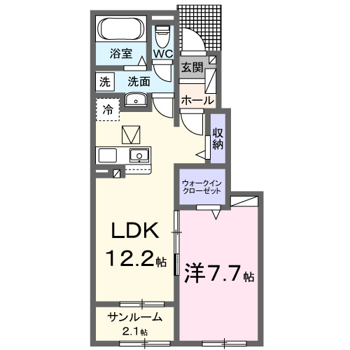 豊川市三蔵子町のアパートの間取り