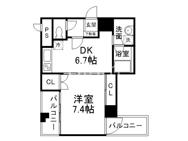 京都市上京区薬師町のマンションの間取り