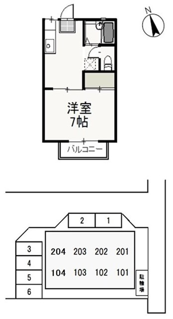 岡山市北区宿のアパートの間取り