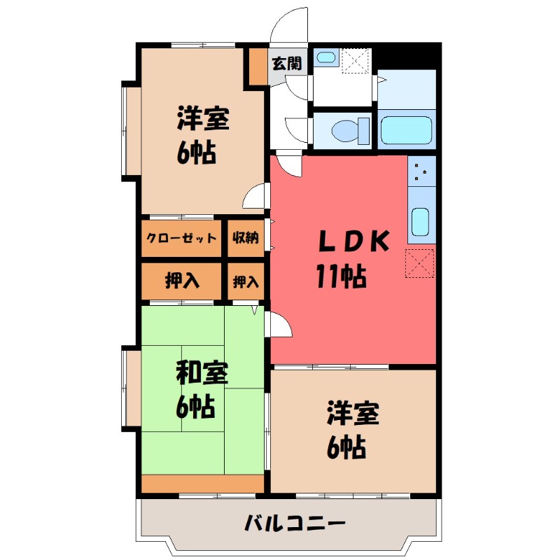 熊谷市曙町のマンションの間取り