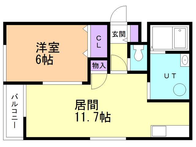 苫小牧市山手町のアパートの間取り